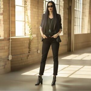 FRAME Denim Jeans Le Garçon `Film Noir’ Black Size 27 Pre-Loved